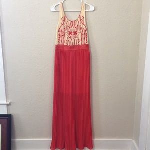 Long red summer dress